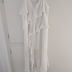 Wild Fable Asymmetrical White Ruffle Dress